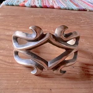 Sterling silver artisan handcrafted cuff bracelet from New Mexico.